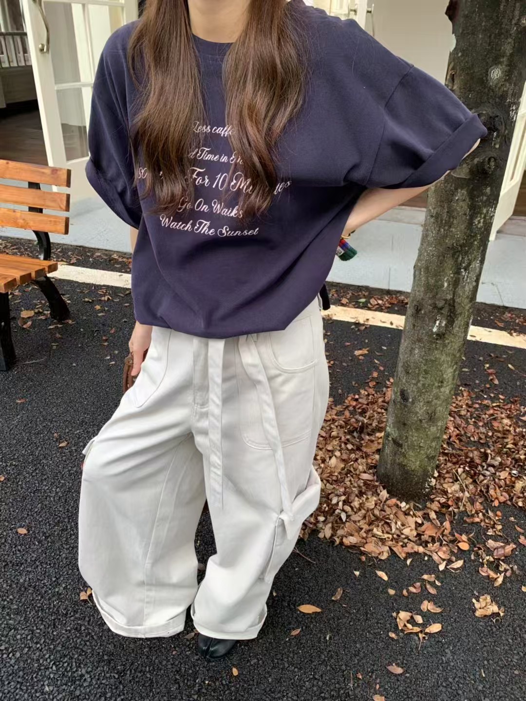 米古古 YY# 9131#福 宽松百搭休闲印花显瘦短袖（衣长73）