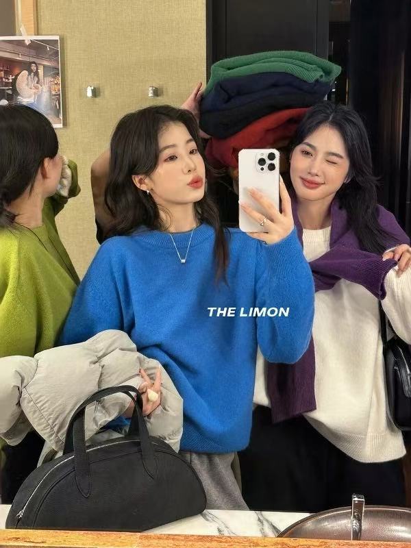 小亚推荐【实体品质】8869法式高级感糖果色新针织衫上衣