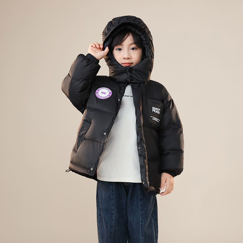 儿童新款羽绒服紫金款男童女童立领冬季外穿加厚外套