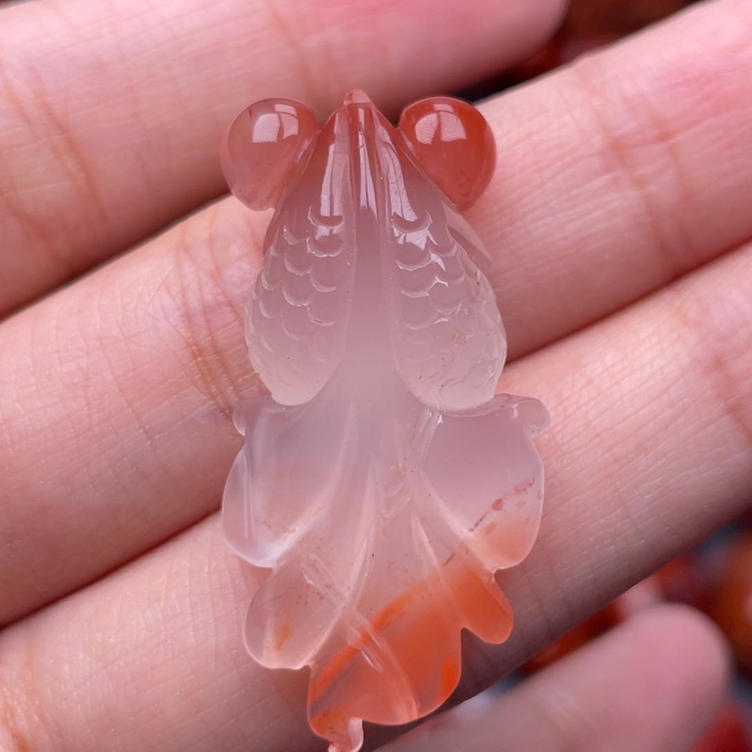 南红玛瑙未镶嵌珠宝奇石金玉满堂吊坠