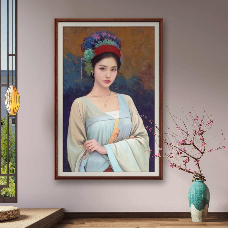 【卓文君】朱清忠原创油画的肌理复刻版画竖幅茶室客厅装饰画挂画