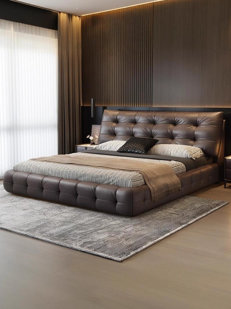 真皮床劳伦斯云朵主卧室大床软包婚床轻奢高端意式佛山家具别墅