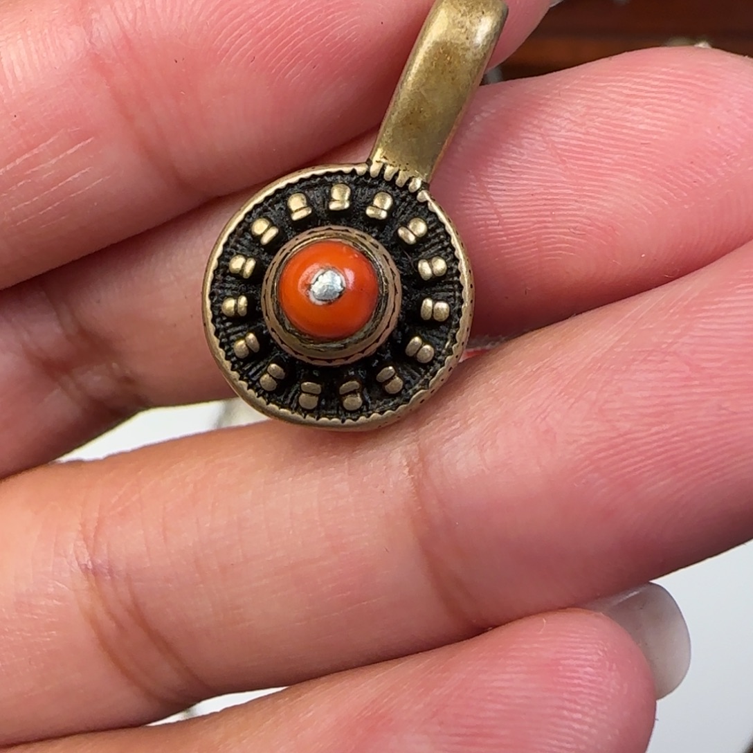 长2.4cm黄铜镶嵌卡子