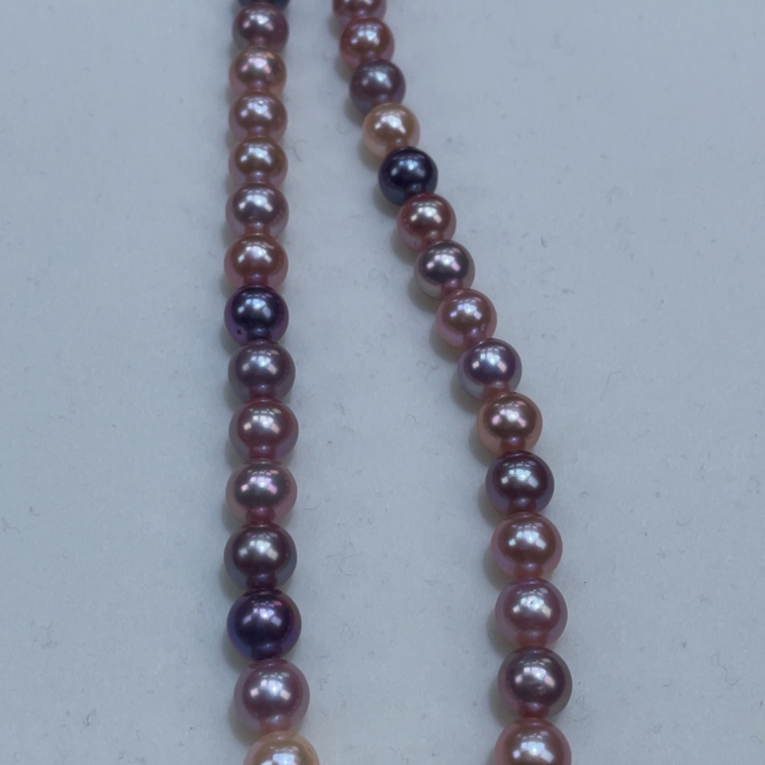 淡水珍珠颈饰银S925镶嵌8.5m炫彩糖果