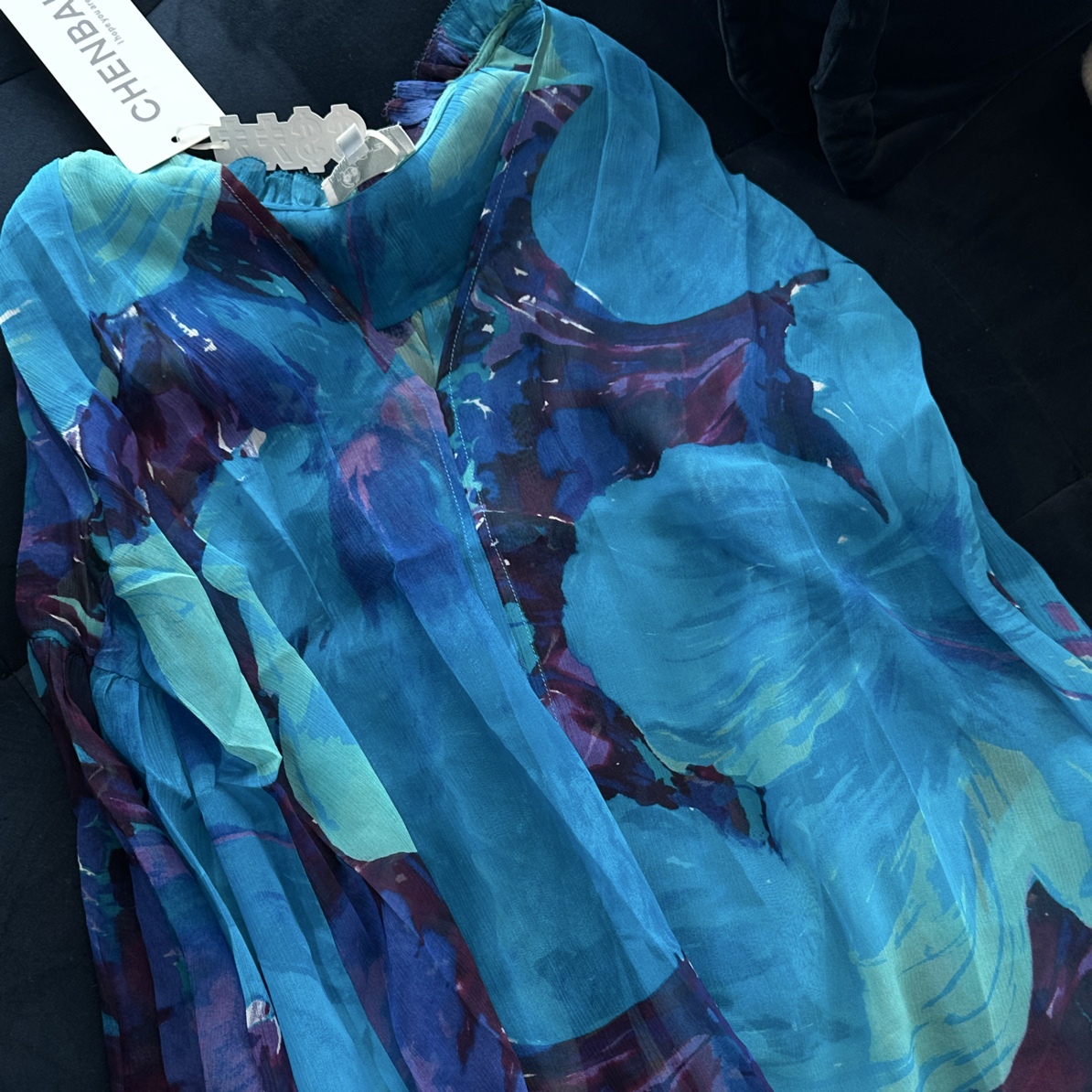 17shop 女款 蓝色宝石 真丝