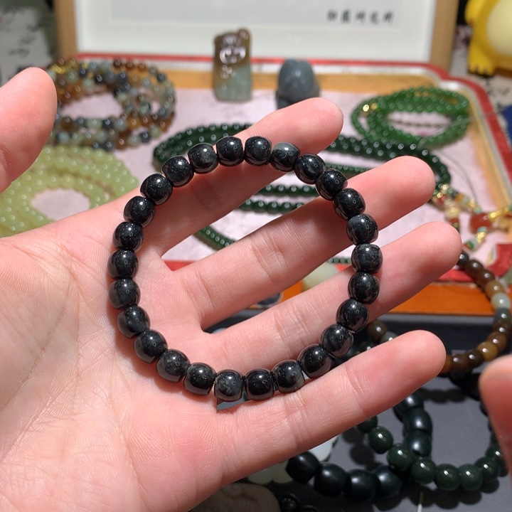 和田玉戒指未镶嵌新疆青花 7/8
