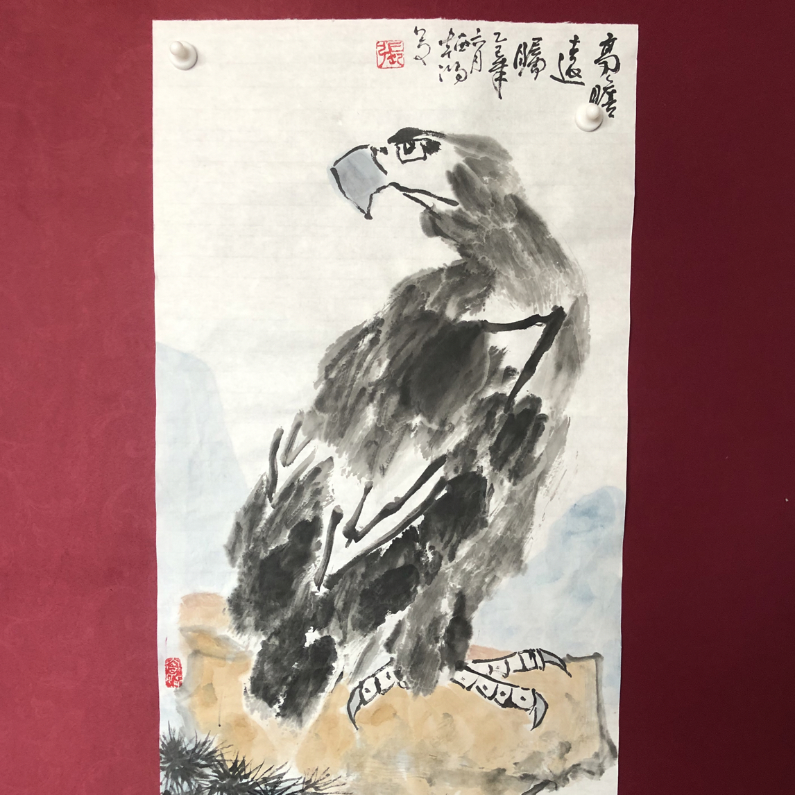 国画高瞻远瞩图展现大气装饰画