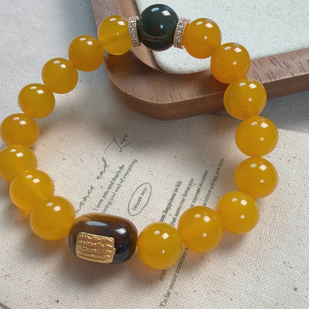 （金如意）天然黄玛瑙手串A125