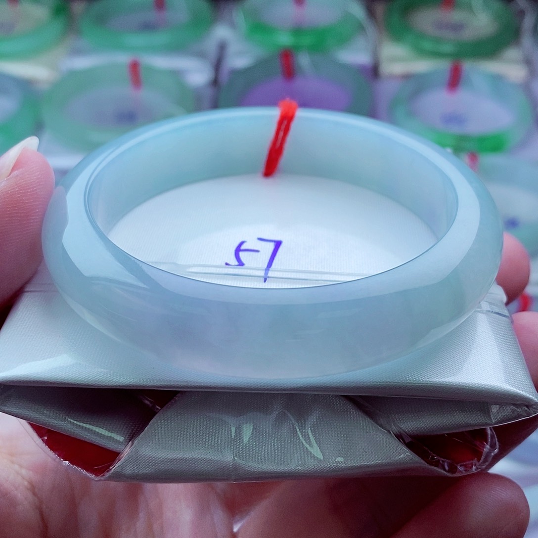 翡翠手镯未镶嵌蓝水紫罗兰冰拖冰胶神秘梦幻