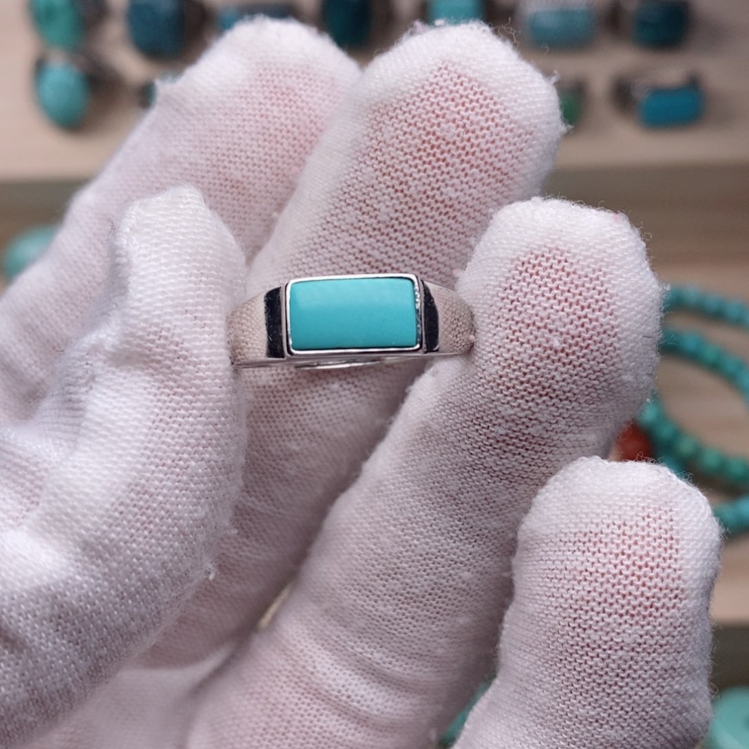 绿松石挂件银S925镶嵌