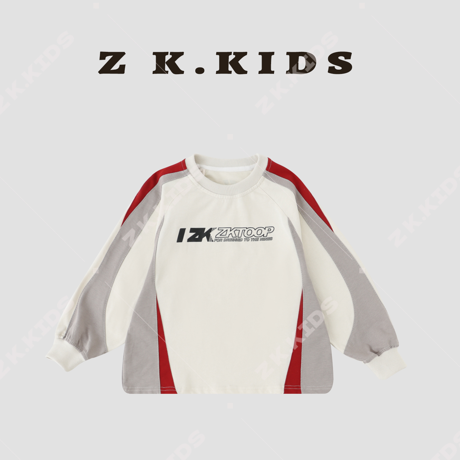 【Z＆K】秋季中大童T恤百搭印花长袖ZK-220375