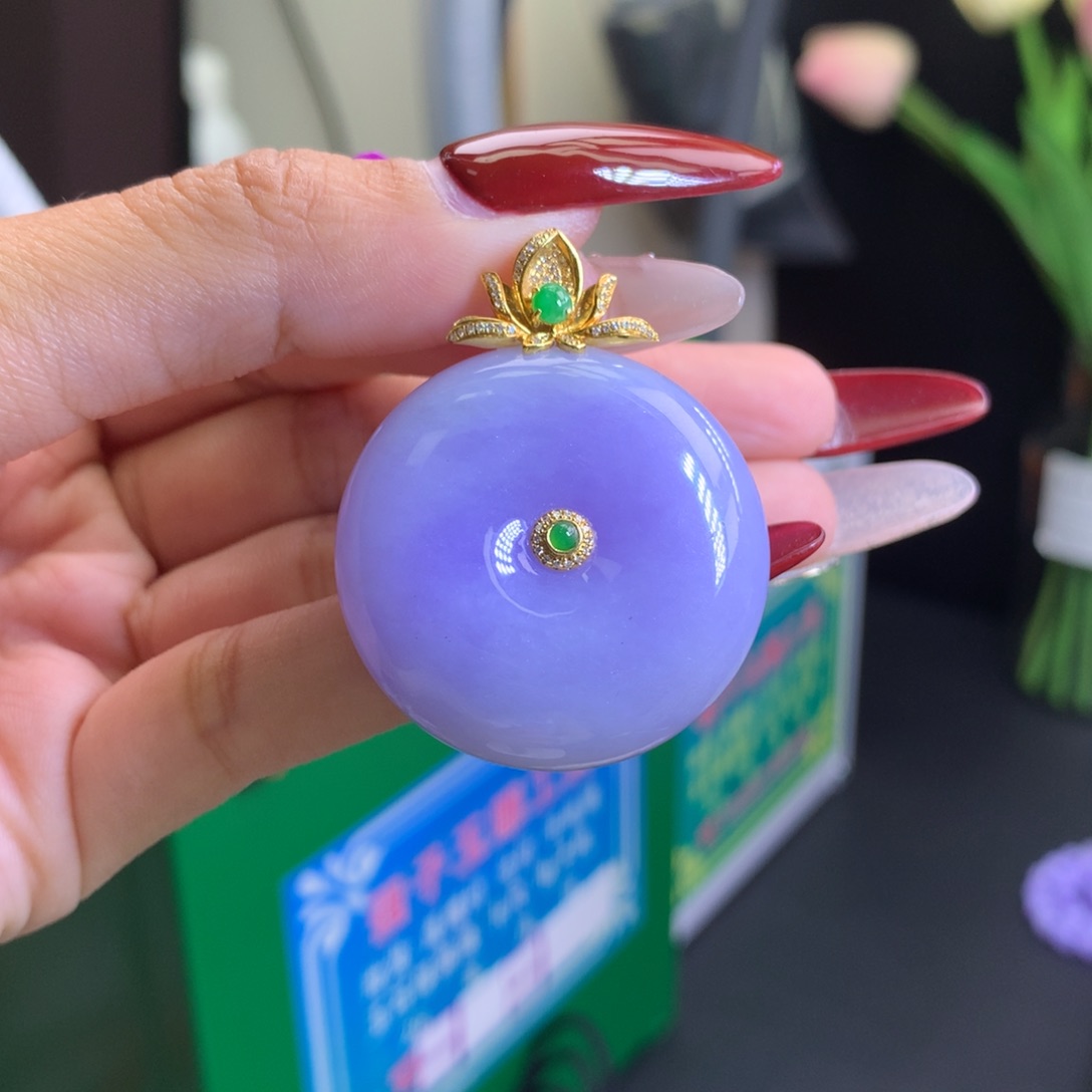 翡翠颈饰18K金镶嵌龙*嘉天然