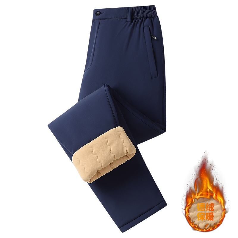 保暖德绒棉裤冬季男裤中老年男士爸爸裤加绒加厚款裤子休闲长裤