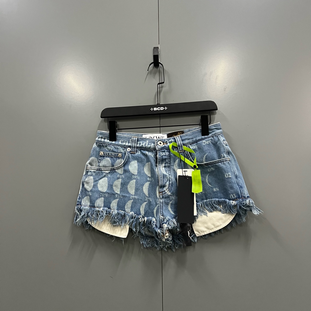 99新 LOEWE/罗意威 (tt1)蓝色月亮印花短裤 38码 jc604551