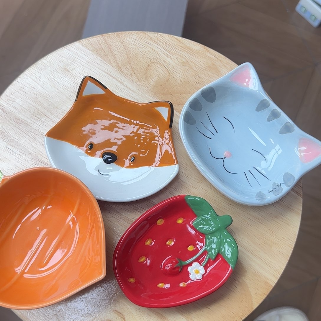 *****小猫+小狐狸+胡萝卜+草莓蘸料碟z1