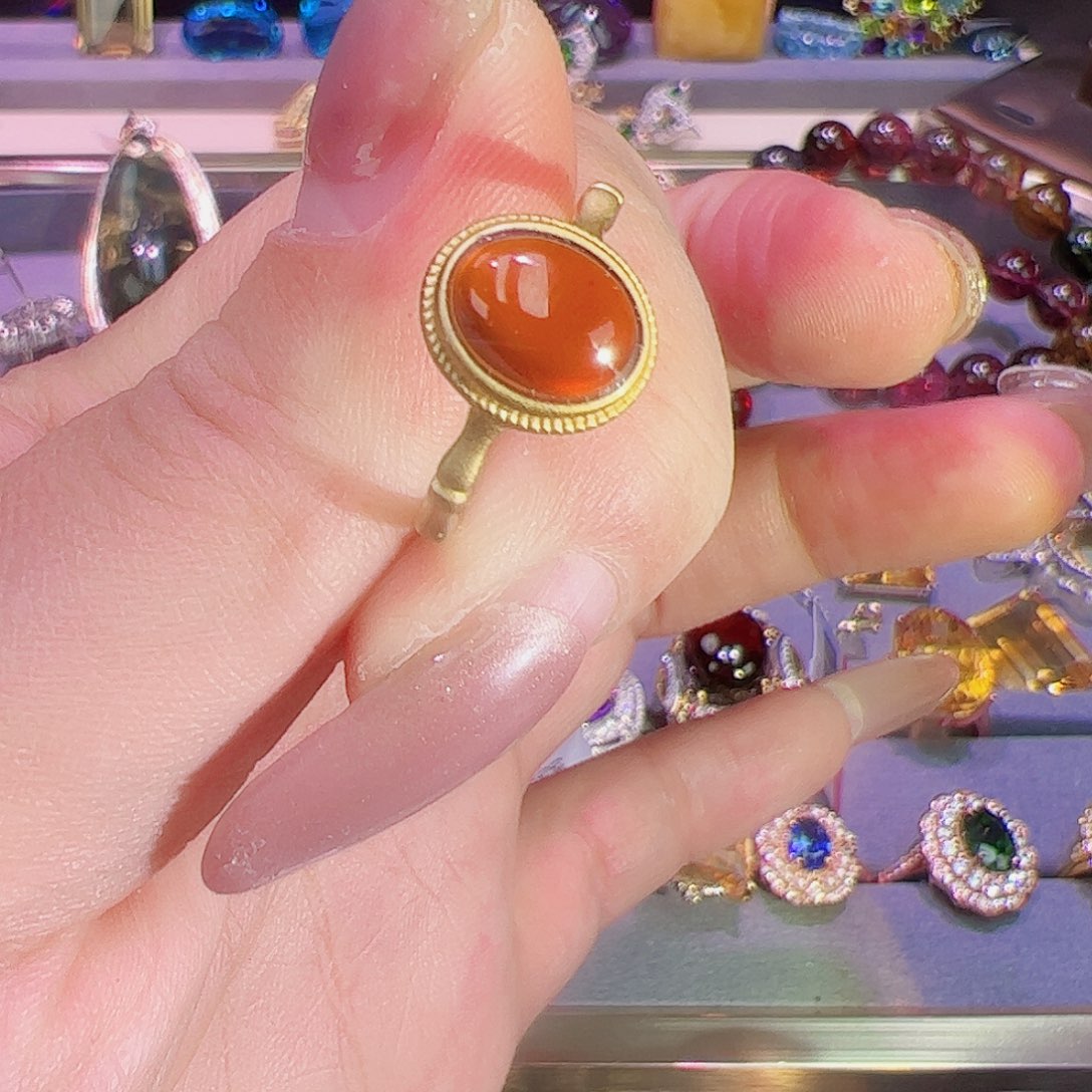 石榴石戒指银S925镶嵌