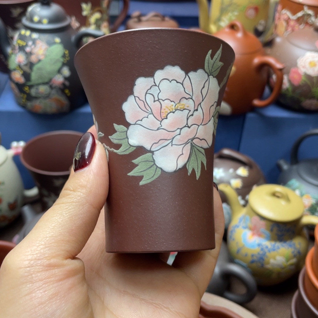 茶杯红泥紫砂主人杯120cc