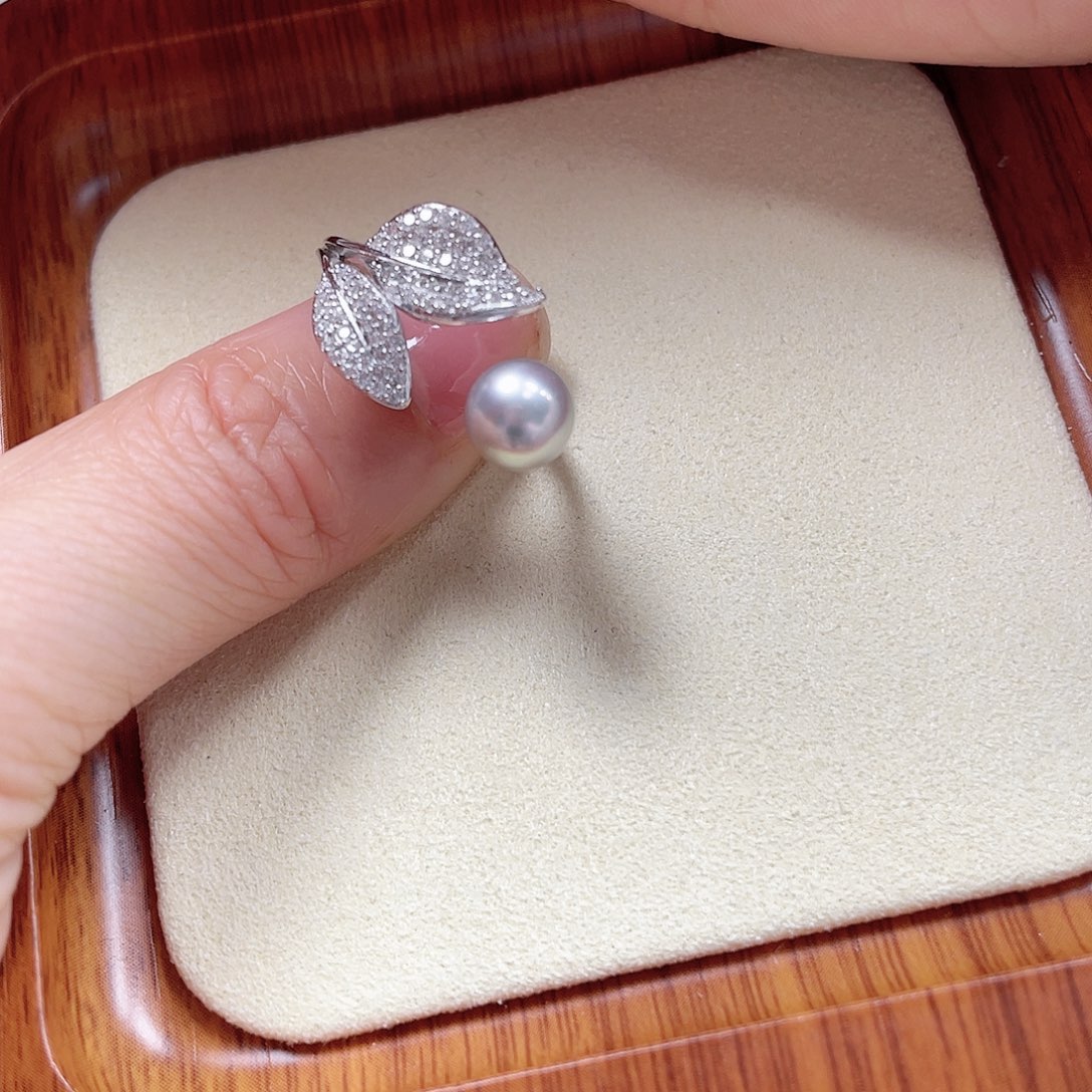 海水珍珠戒指银S925镶嵌