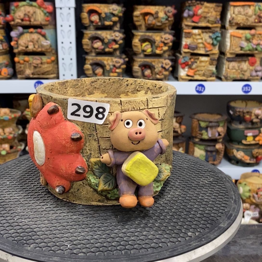 嘻哈粗陶手捏花盆