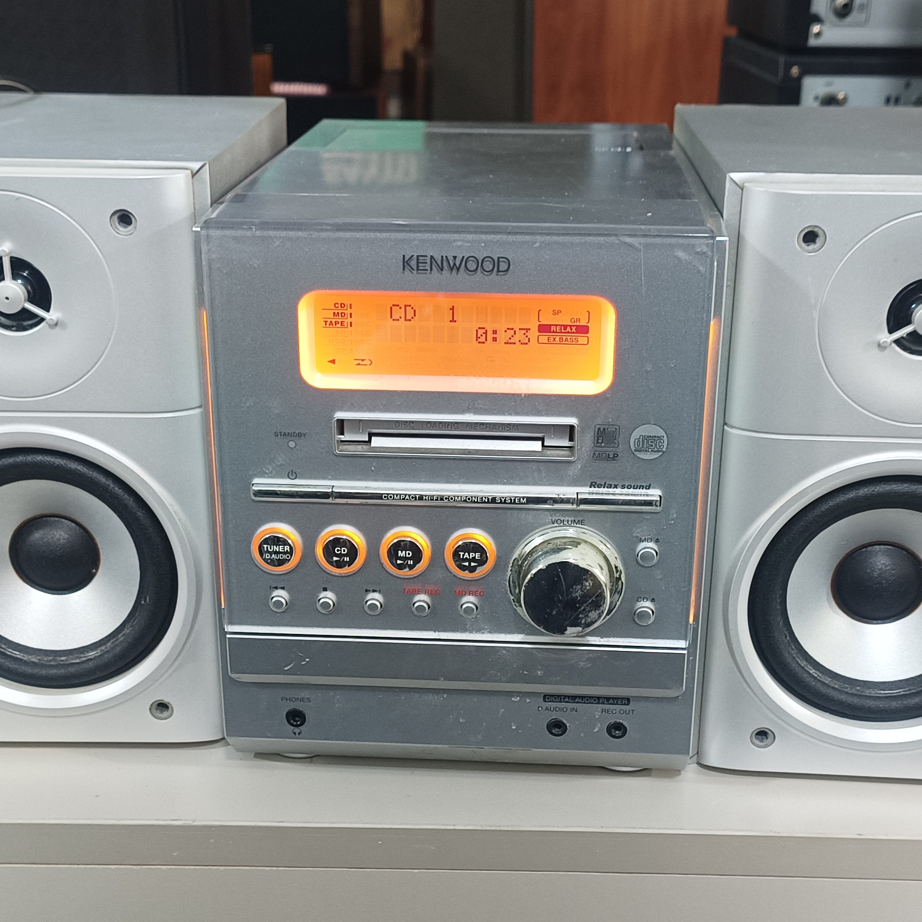 8新  日本建伍本土电压100伏赠变压器CD,MD,卡座，收音四合一机器