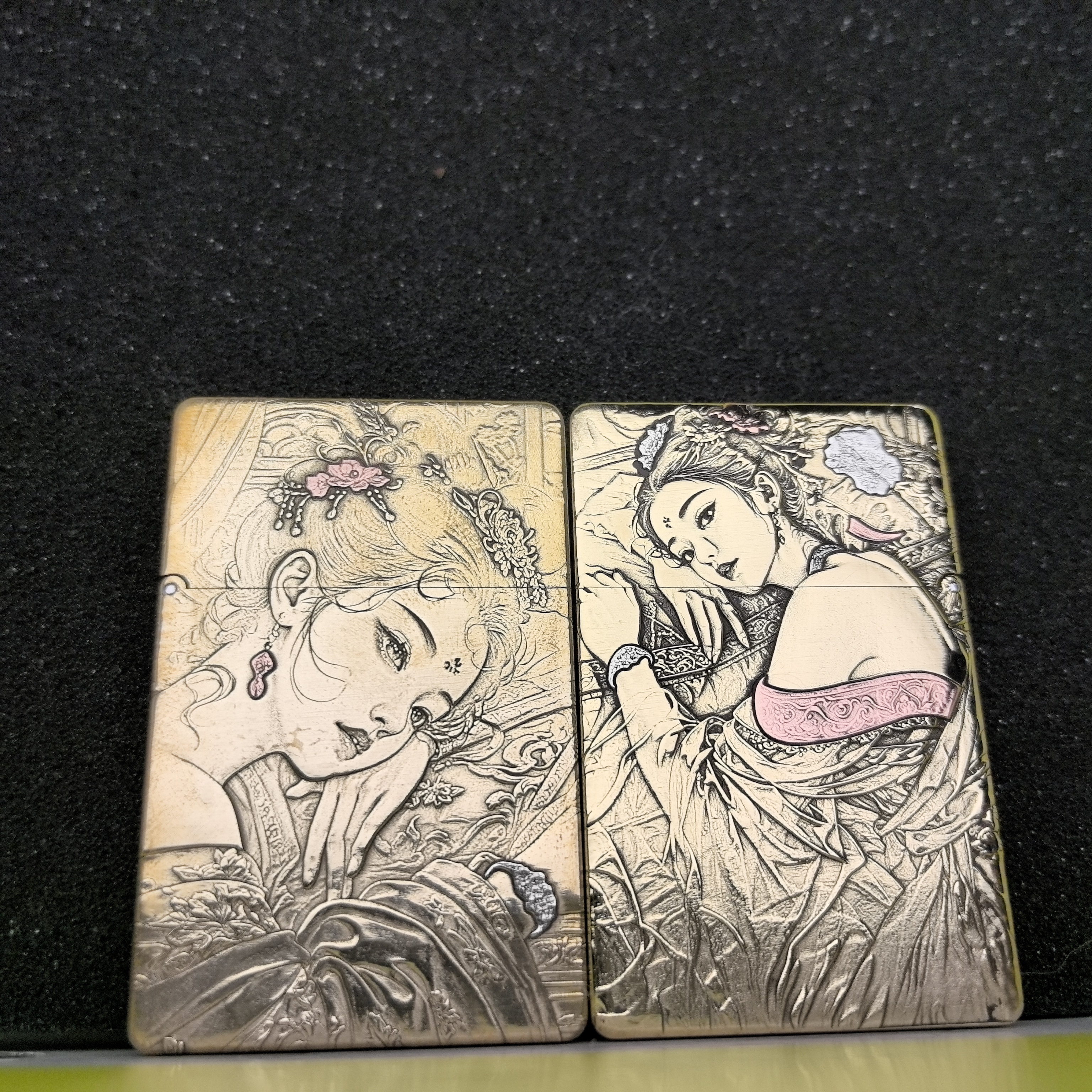 ZORROZL8盔甲(小乔)双面浮雕镶嵌打火机[云川工作室]