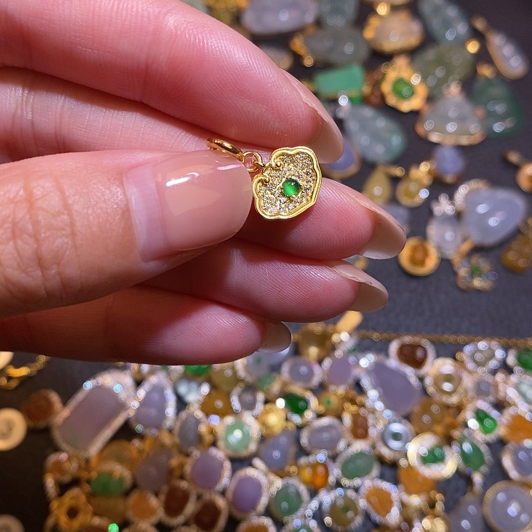 翡翠银S925镶嵌项链