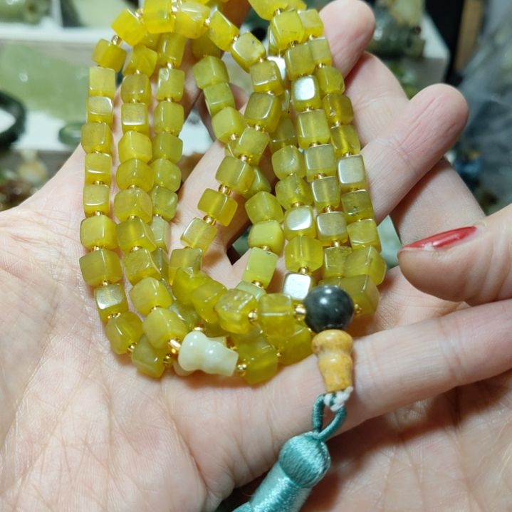 岫玉108粒手串款式项链未镶嵌