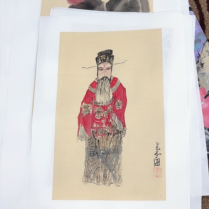 国画人物刘海勇人