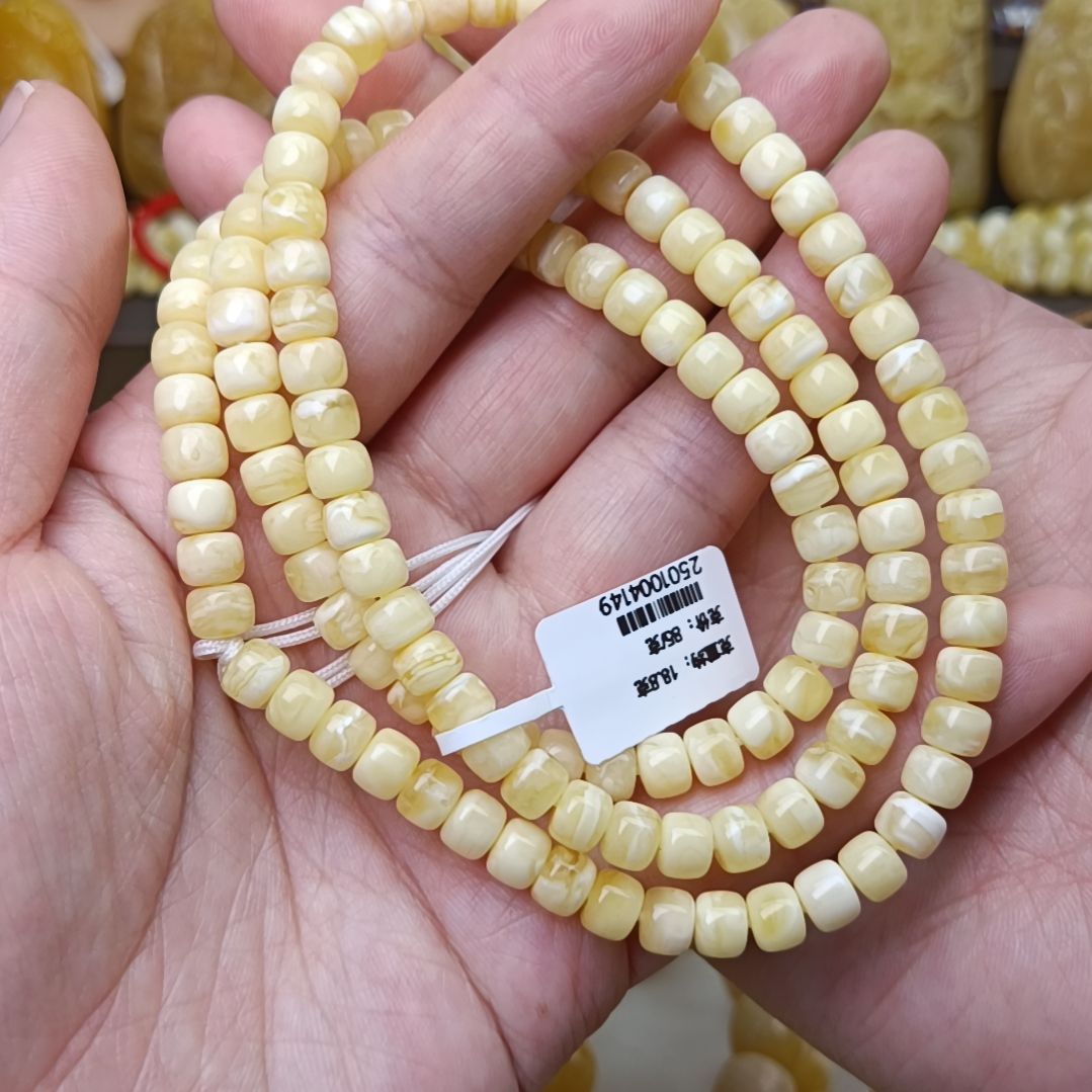 蜜蜡裸石未镶嵌6老型128浓白蜡