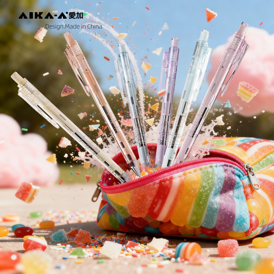 爱加-【水果硬糖】爱加AK2566水果硬糖低重心速干中性笔学生学习