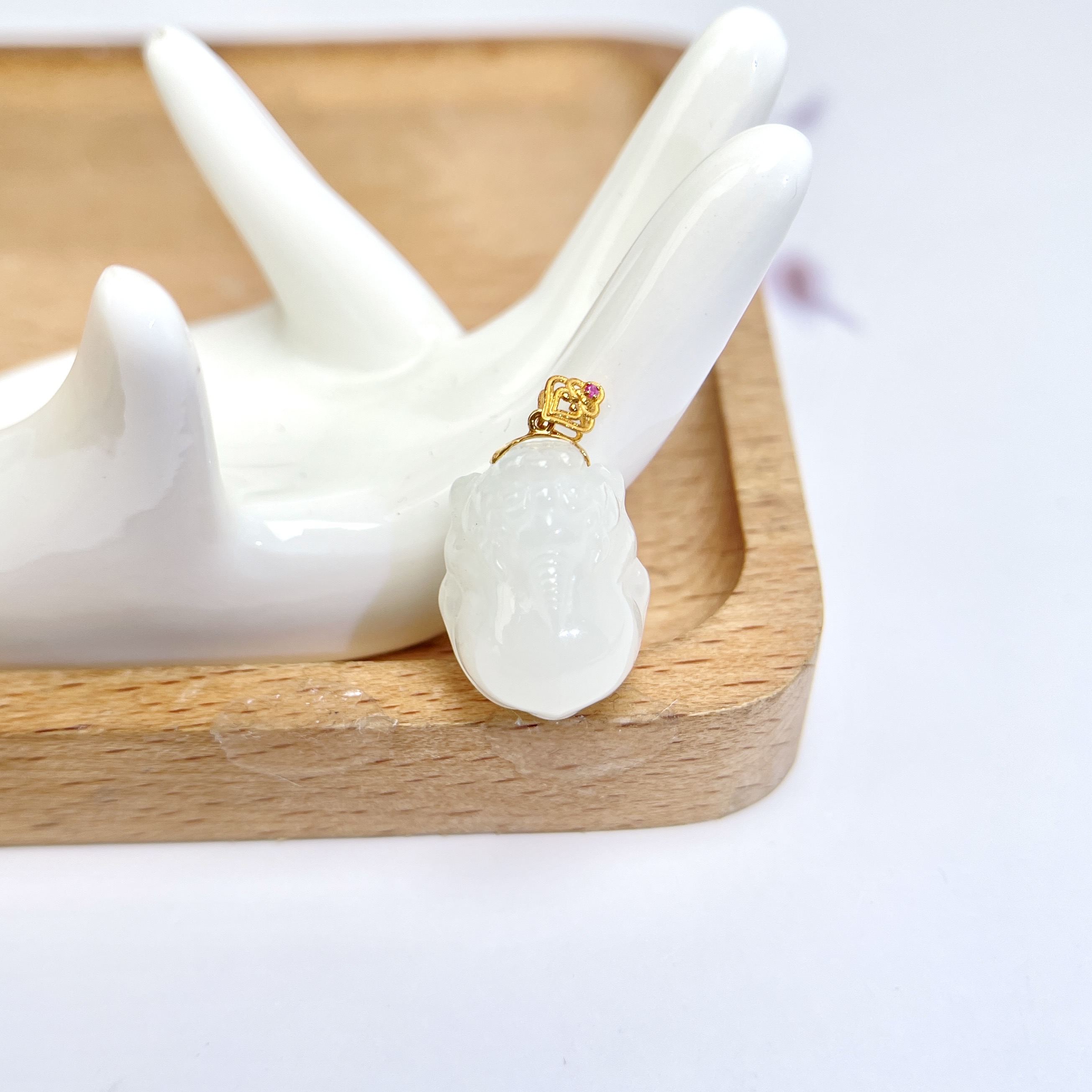 石惑珠宝+和田玉貔貅约21*15mm吊坠-多样性发一