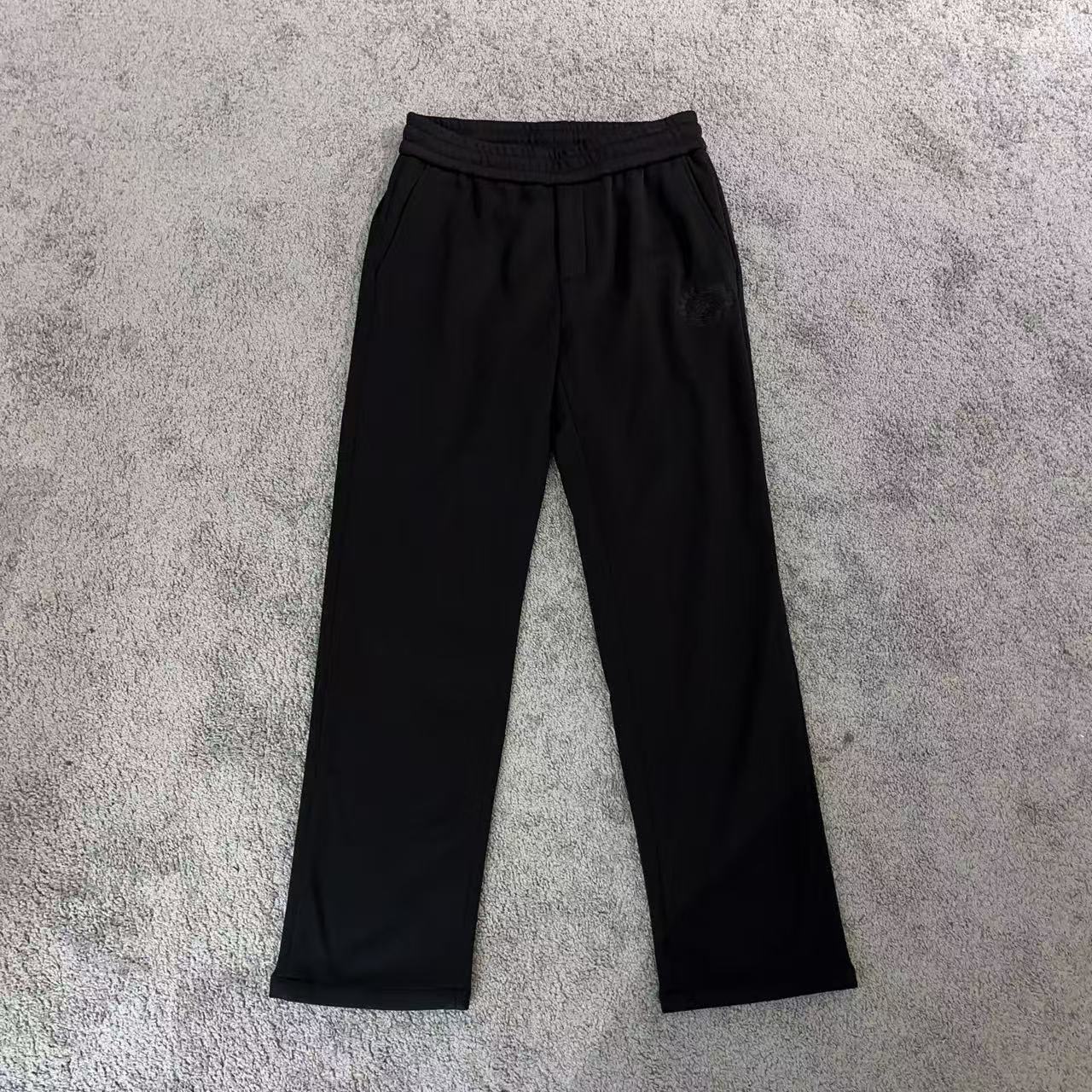 Aquascutum/雅格狮丹25秋冬加绒加厚男士黑色保暖运动休闲卫裤