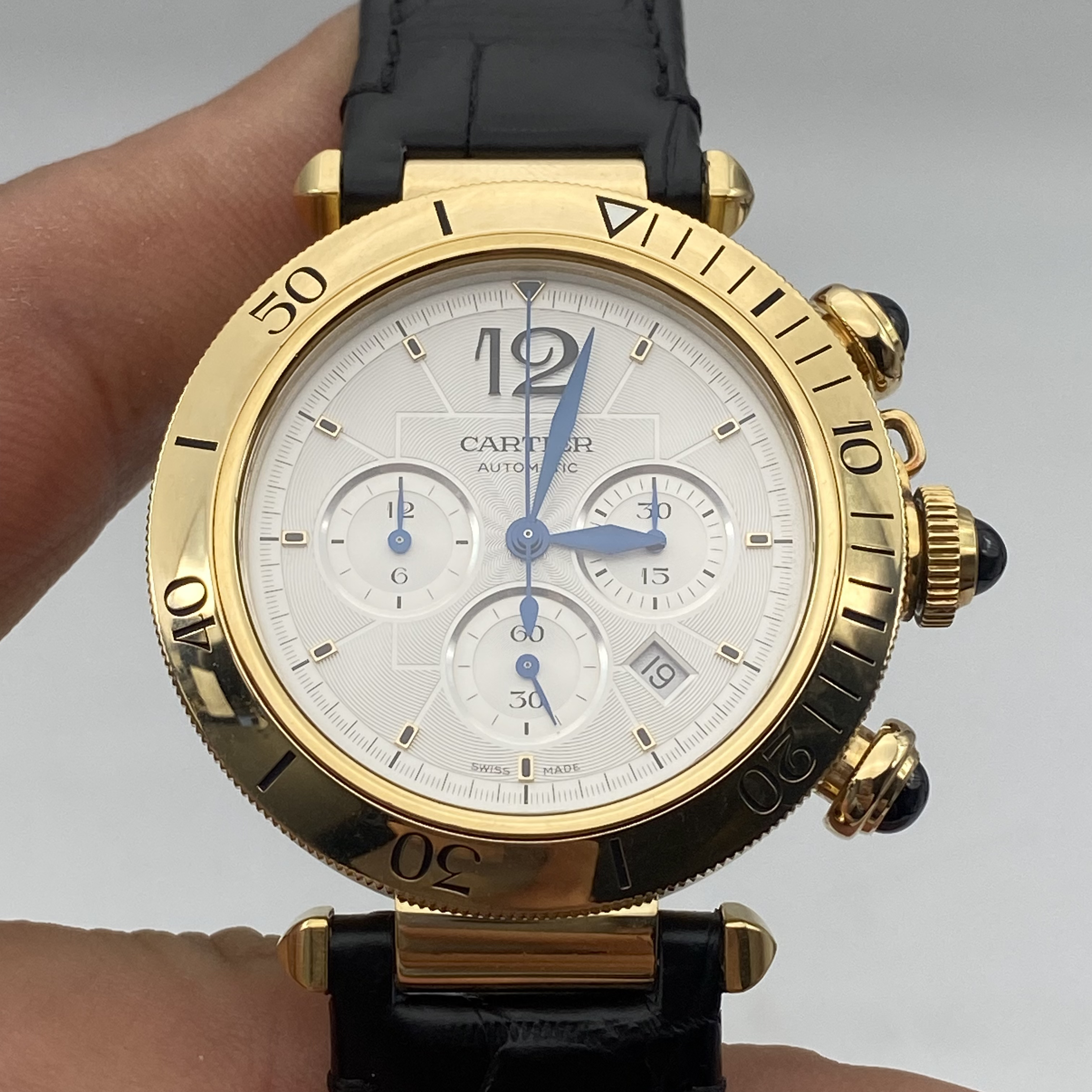 95新 Cartier/卡地亚 卡地亚 帕莎 18k黄金 表径:41mm