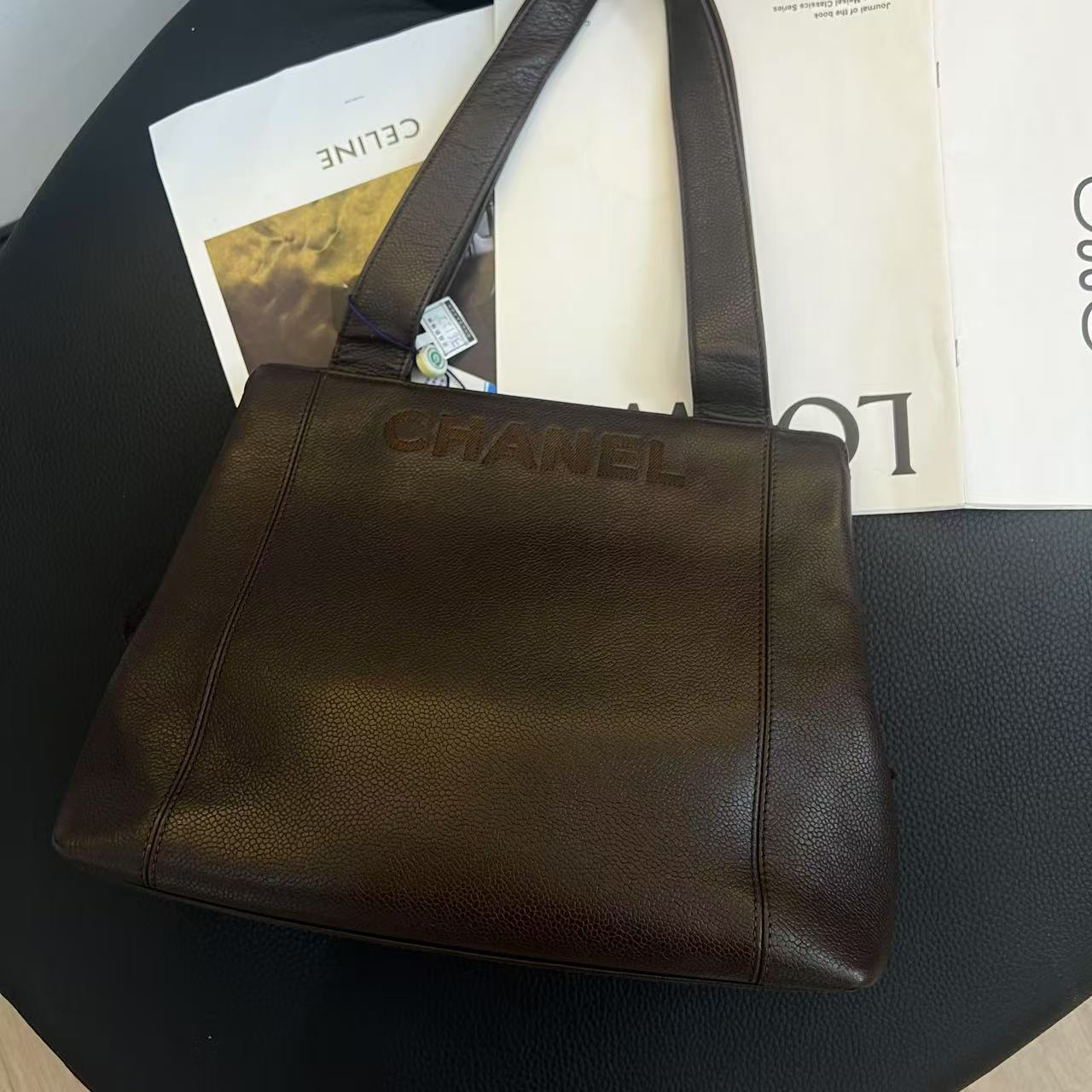 95新 Chanel/香奈儿 大麦中古/香奈儿中古棕色全皮/单肩