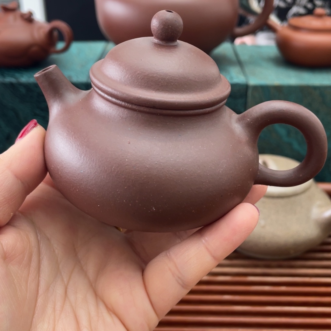 紫砂茶壶微瑕容天紫泥130cc