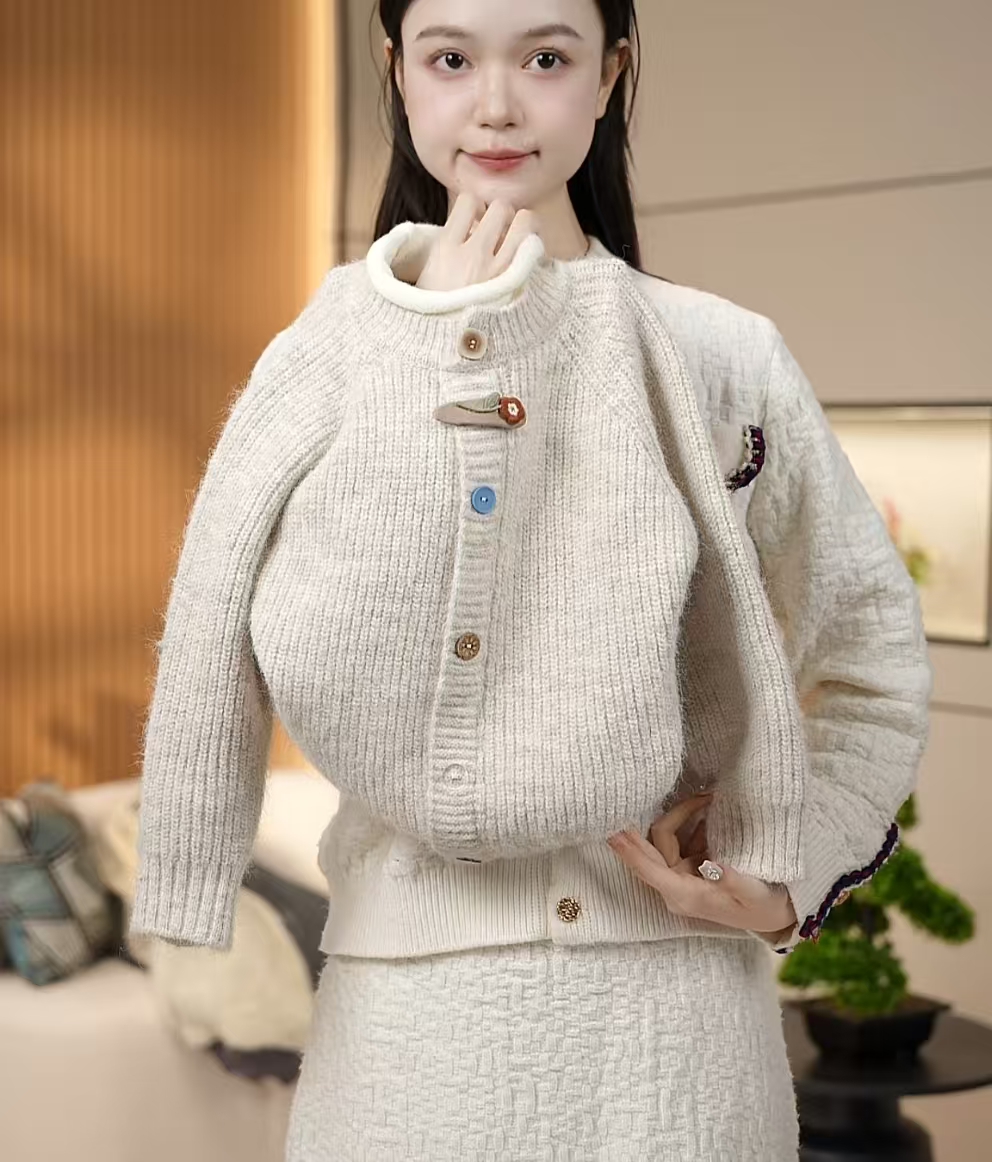 女童针织套头毛衣2025秋冬慵懒风韩版宽松上衣假两件百搭亲子装