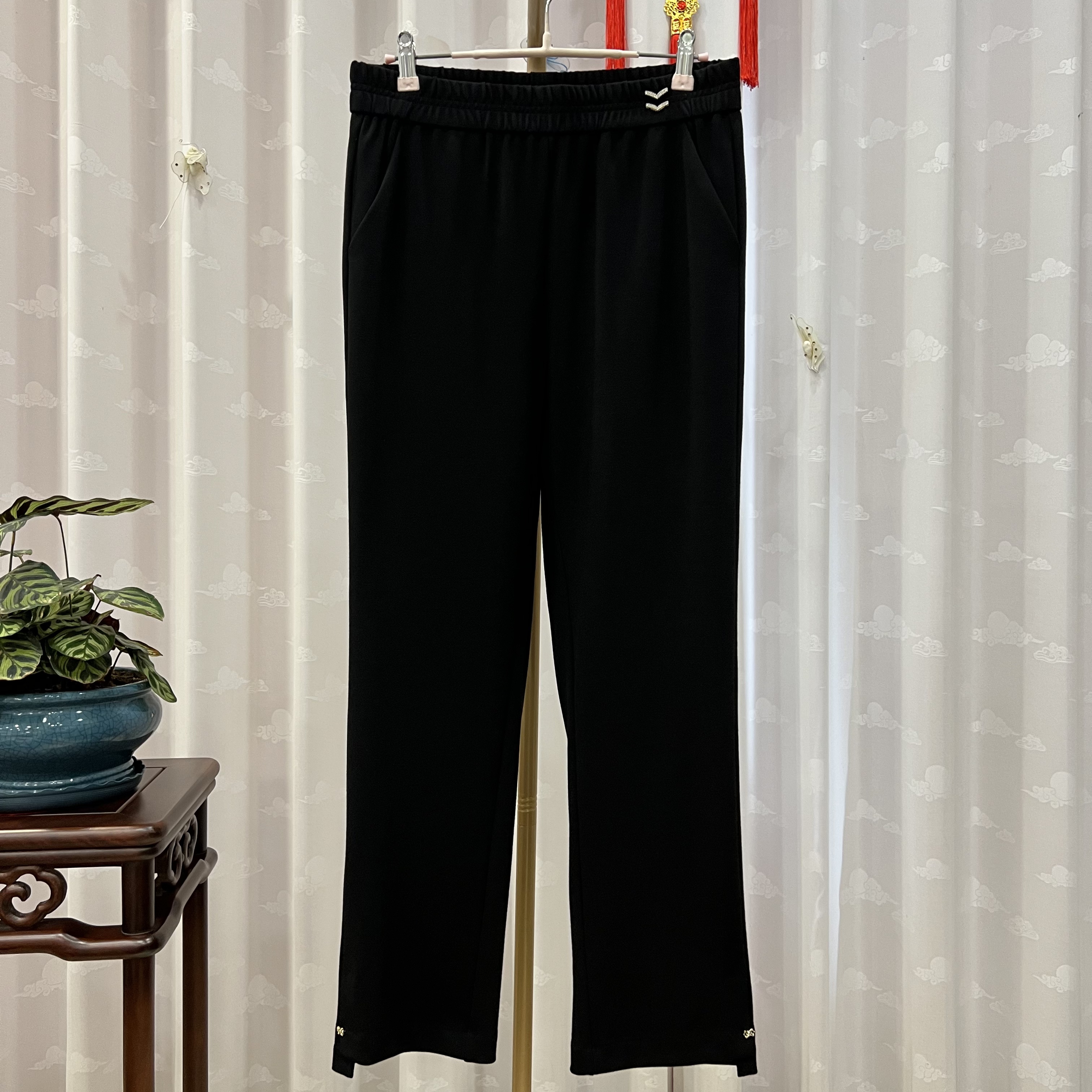 胖人坊大码百搭通勤裤01440 裤长95