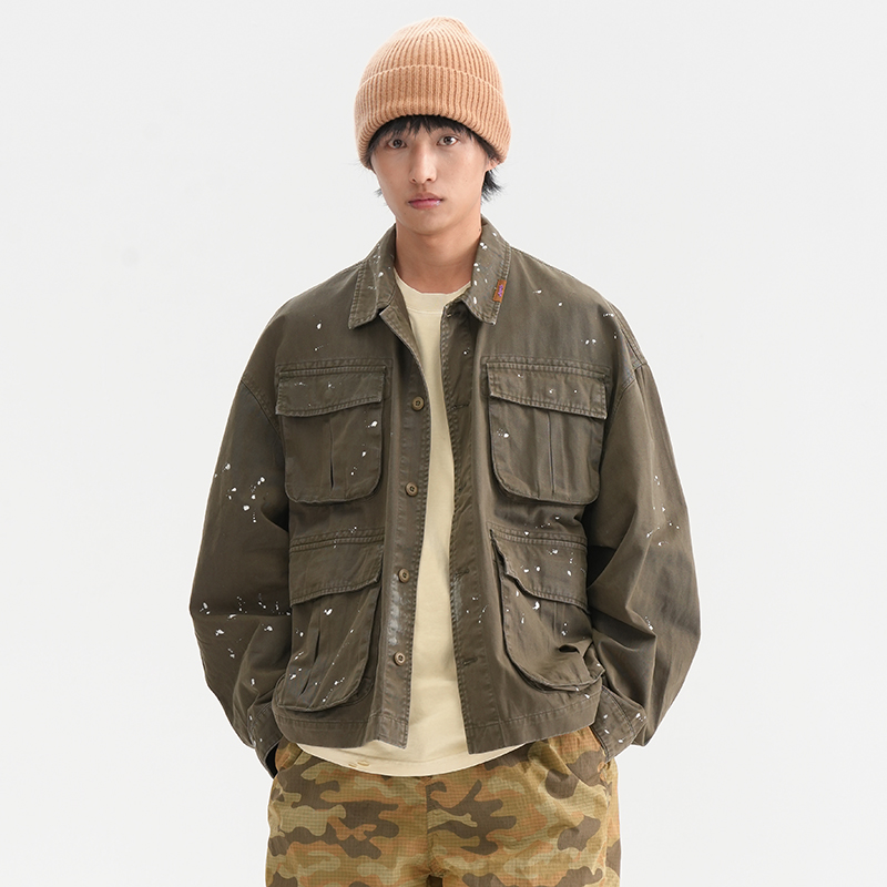 【cityboy】秋季做旧工装风多口袋宽松百搭夹克外套889