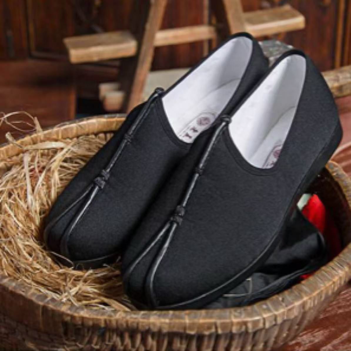 纯色缝制鞋中国风素面低帮布鞋黑色千层底流浪丹宁风