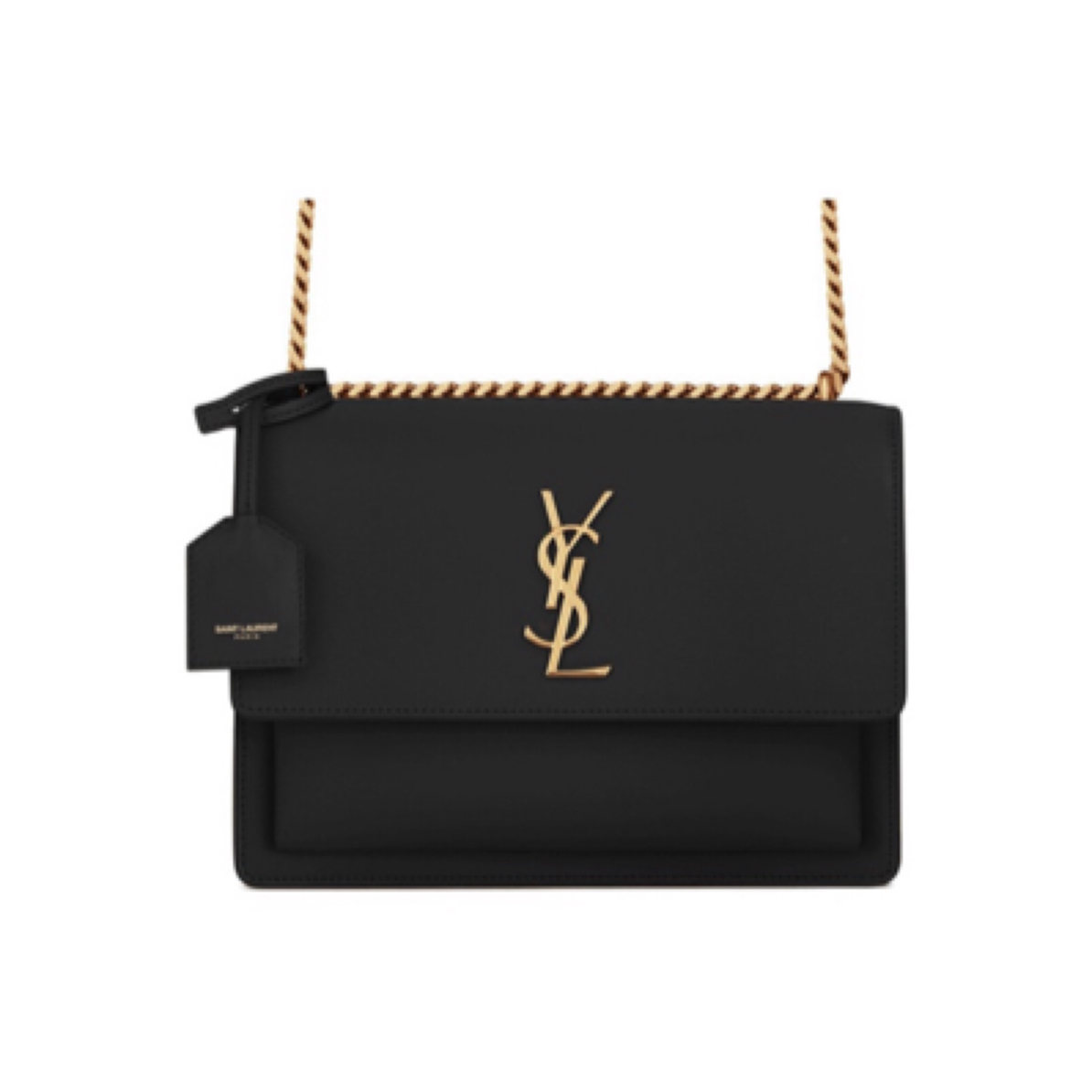 95新 YSL/圣罗兰 黑金日落包中号单肩包腋下包18年