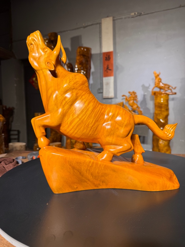 牛家居装饰摆件手工雕刻玄关摆设十二生肖老物件