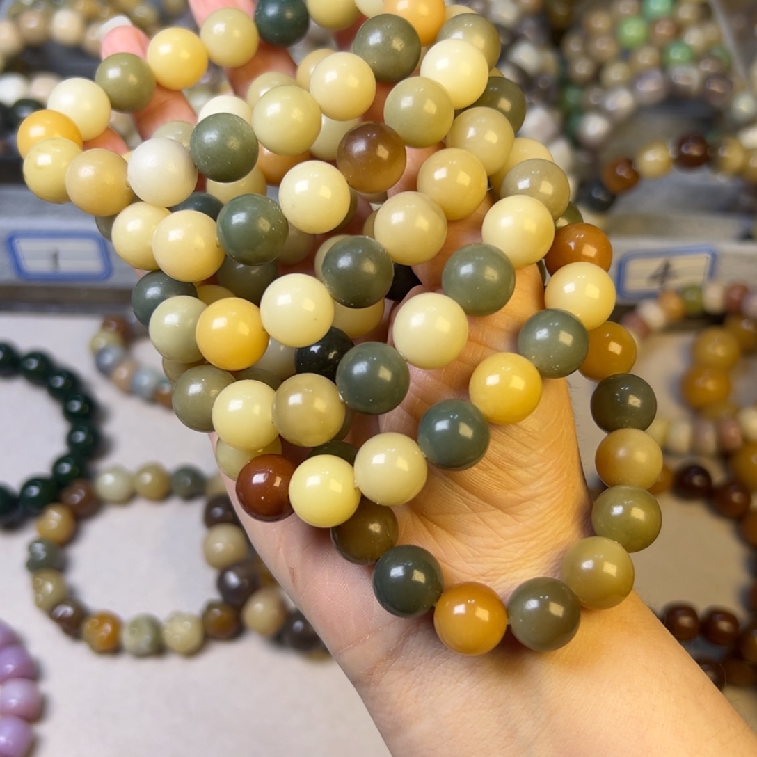 菩提根/象牙果手串多宝菩提圆卡12  随机发