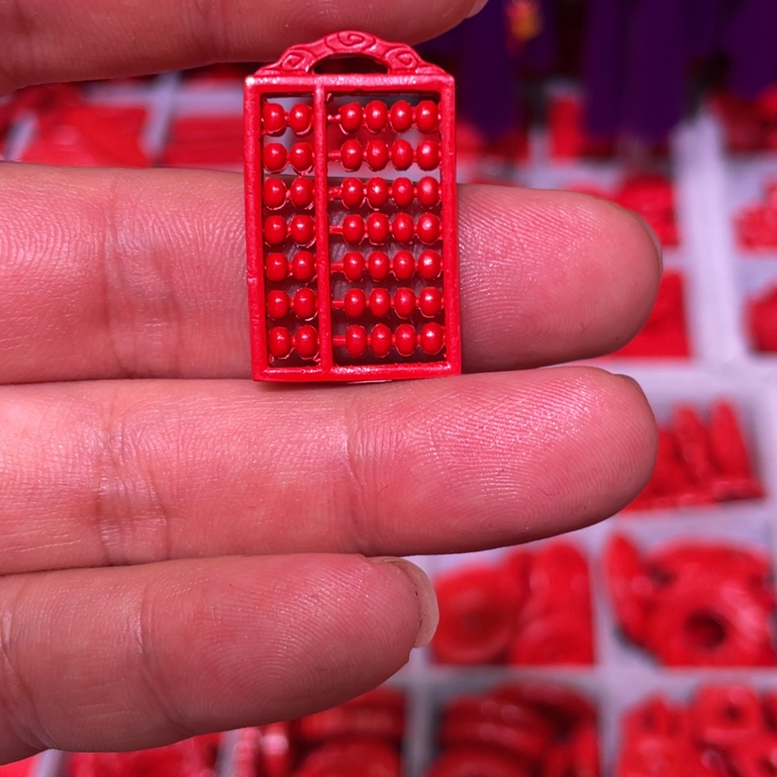 天然辰砂红砂小算盘