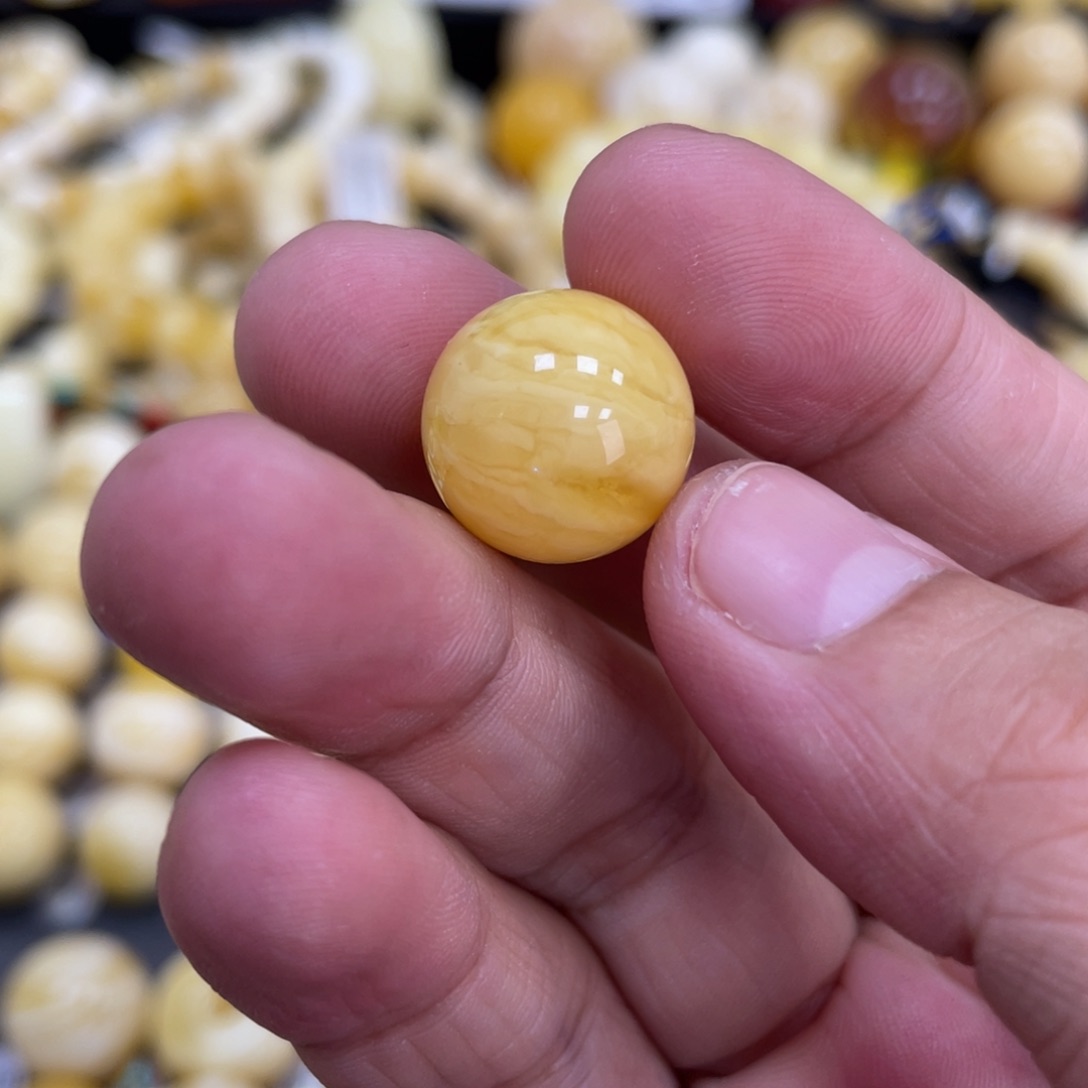 未镶嵌琥珀珠宝奇石15mm浓蜡