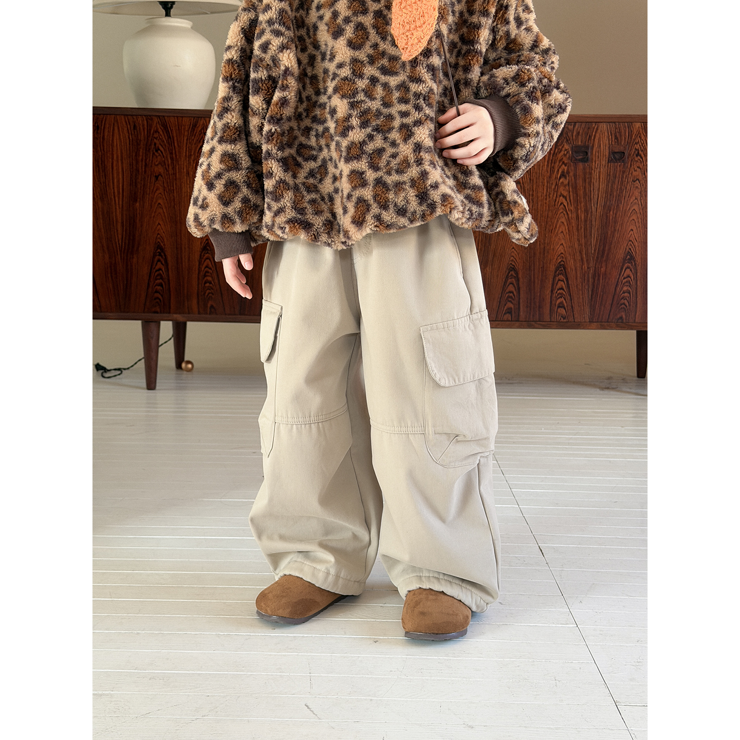 Harper kids 韩版女童潮酷多口袋可束脚工装裤 H25A450973