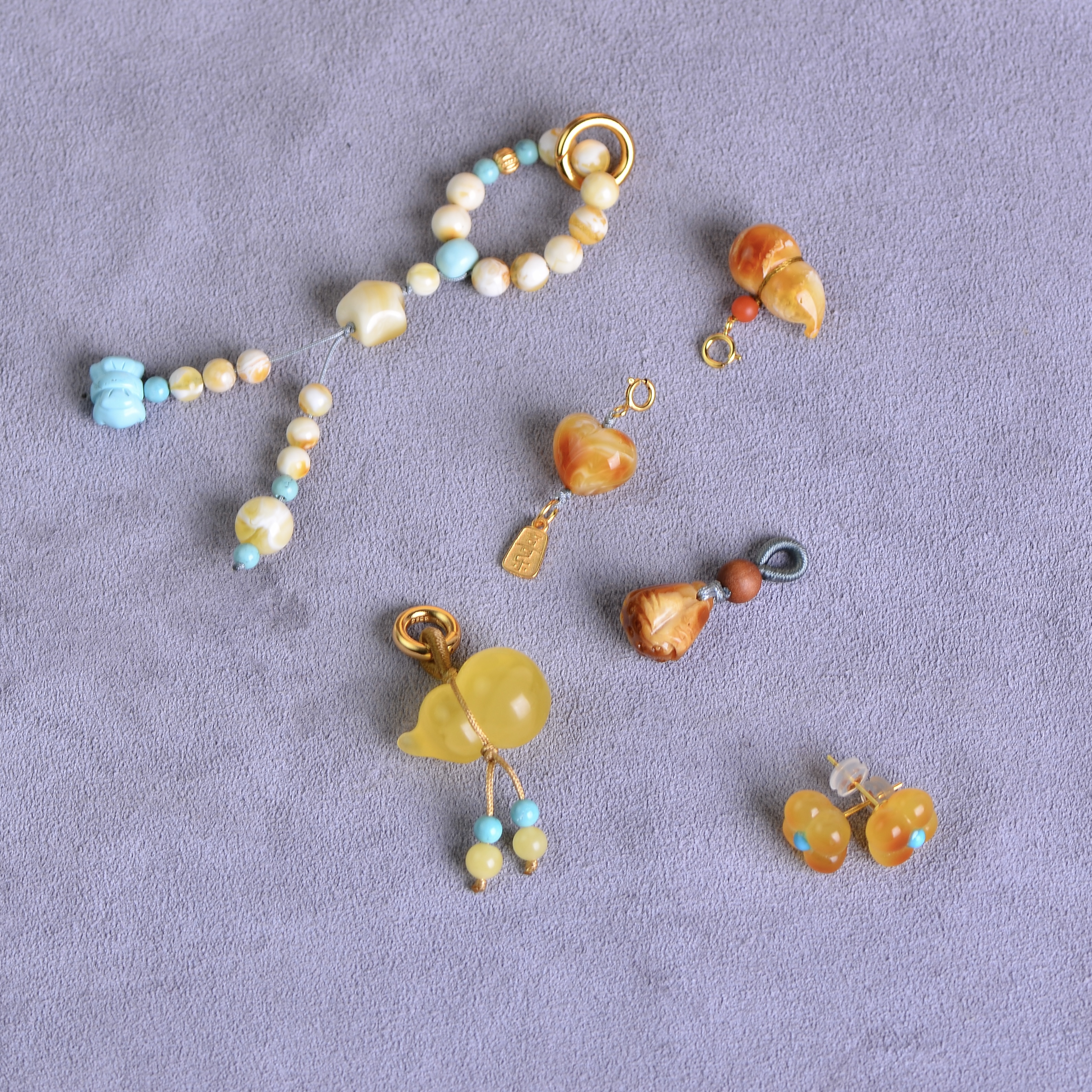 松源珠宝（直播间专拍）蜜蜡 绿松小配件