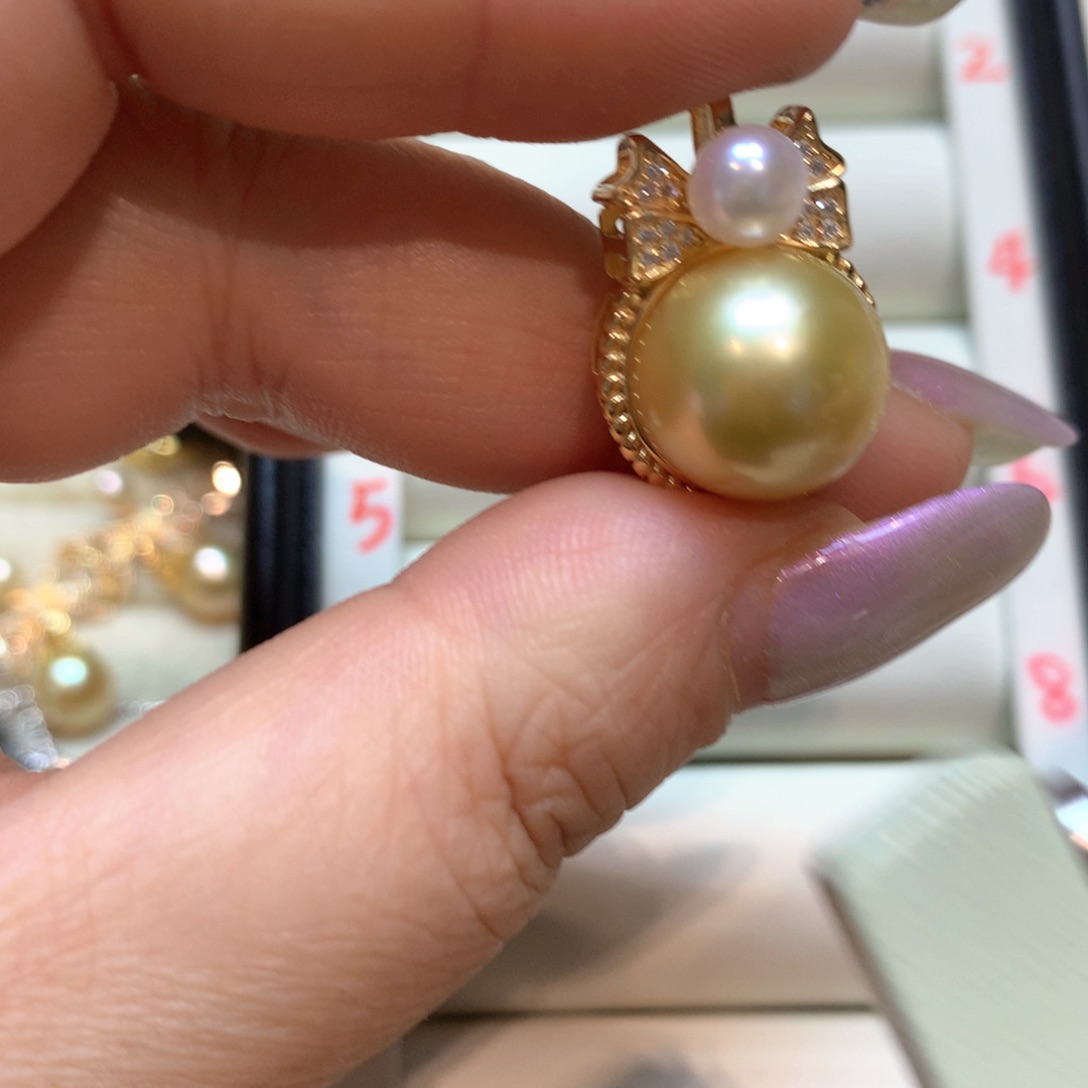 海水珍珠银S925镶嵌颈饰