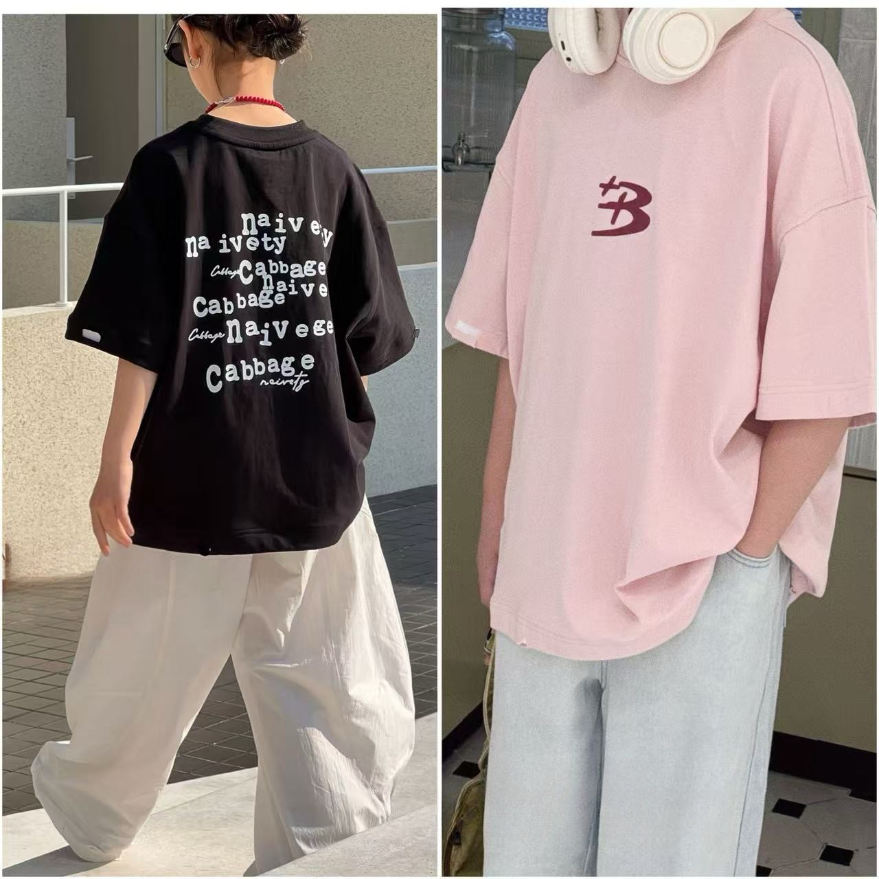 潮童韩版字母印花短袖95002