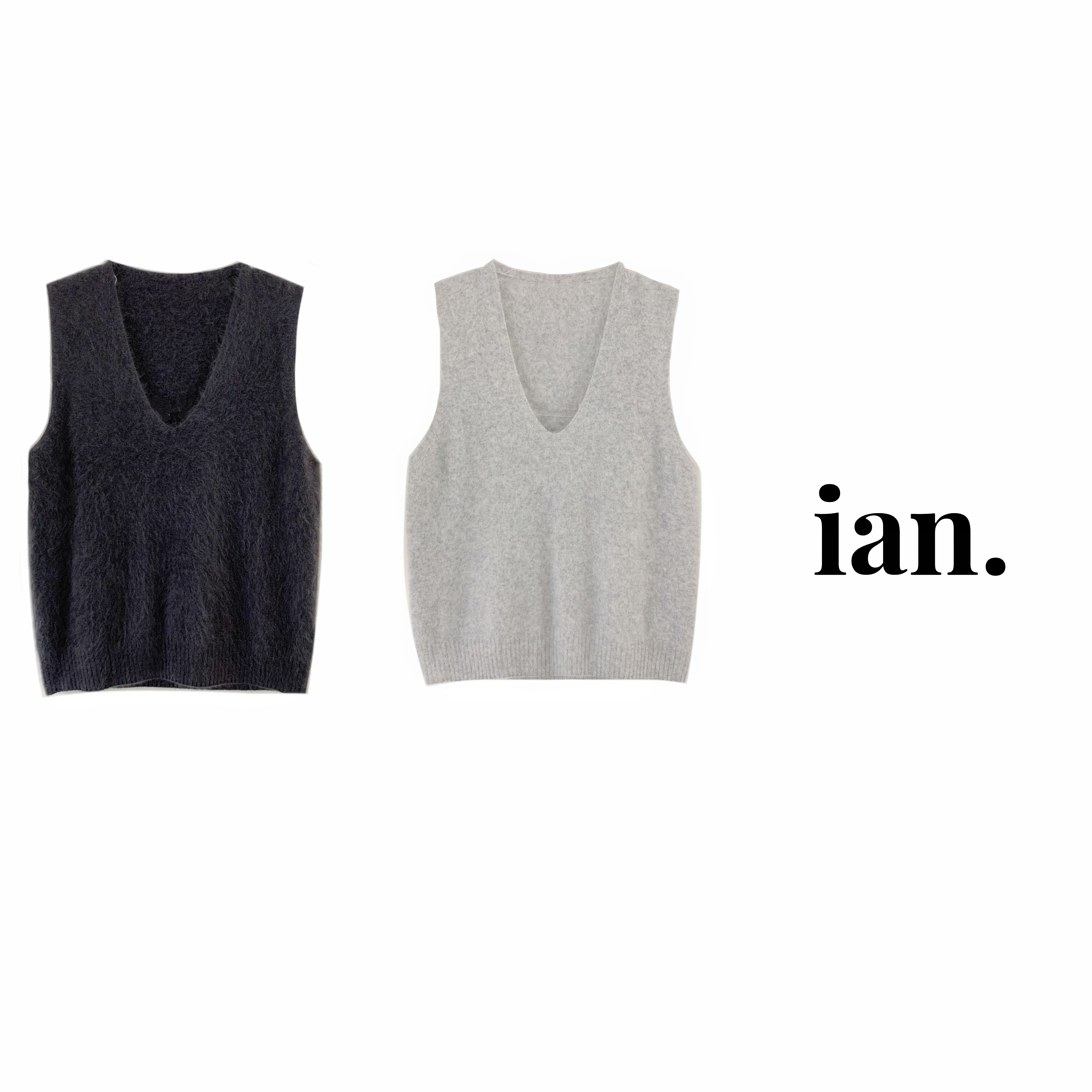 【ian】冷淡系轻奢羊毛羊绒拉绒拉毛无袖羊毛衫[建议干洗]