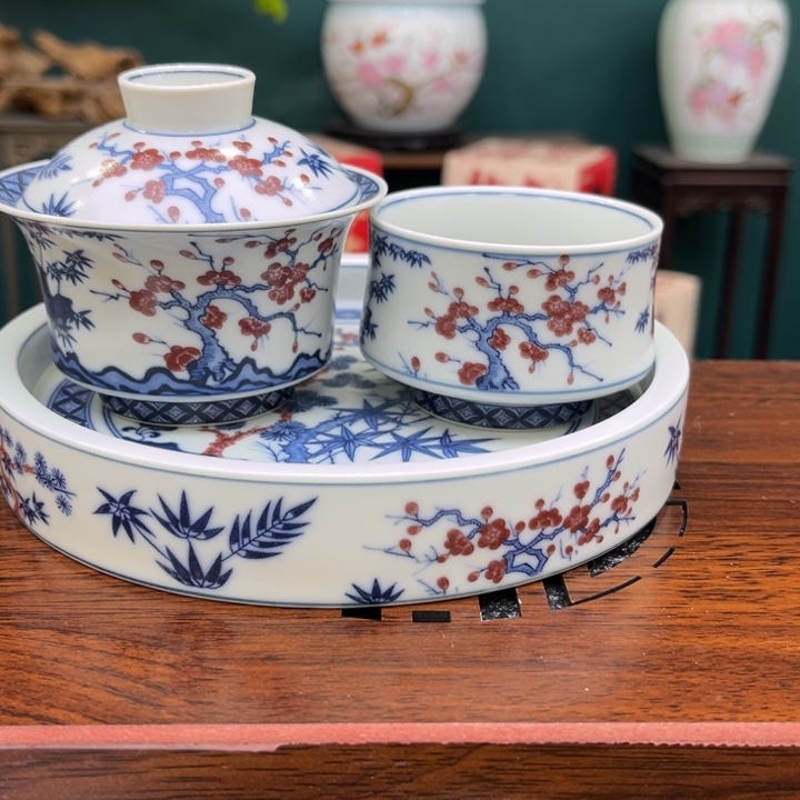 松竹梅大盖碗主人杯